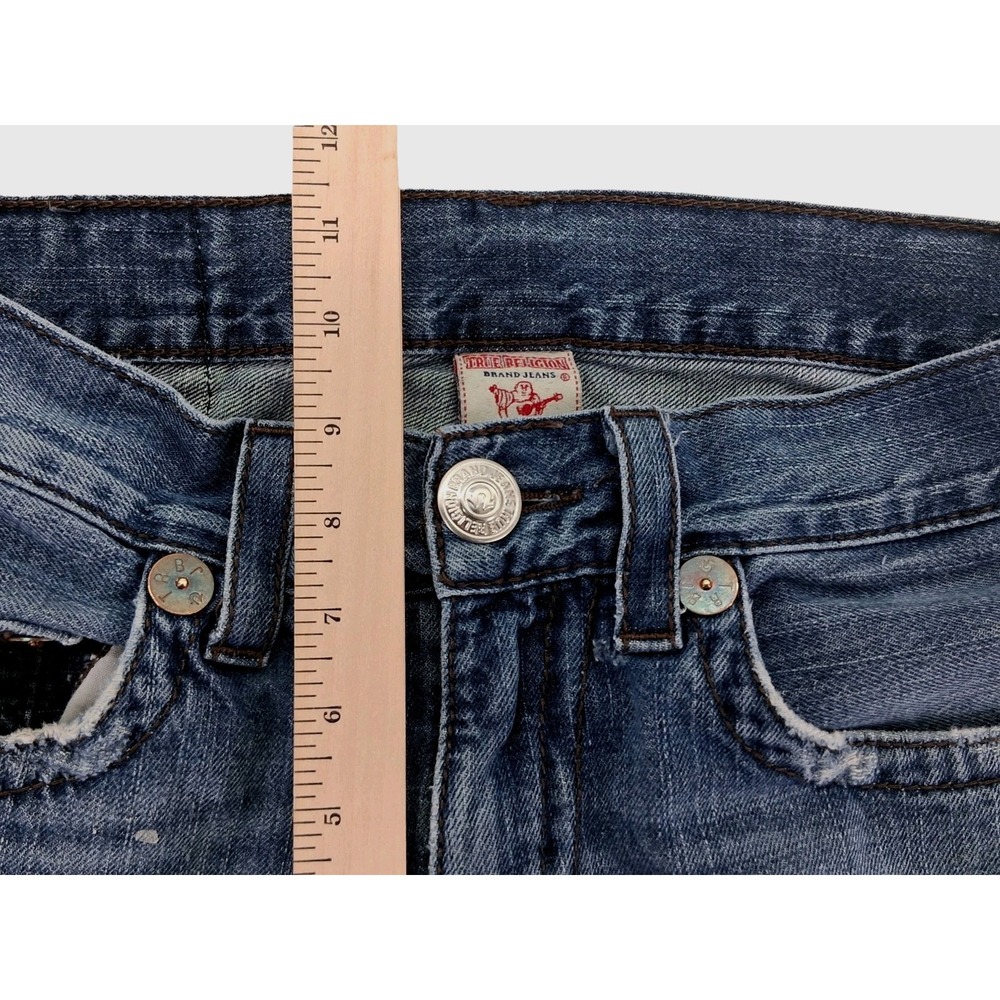 True Religion Bobby Jeans Mens 31x31 Blue Medium Wash Straight Made USA Denim - Picture 3 of 9